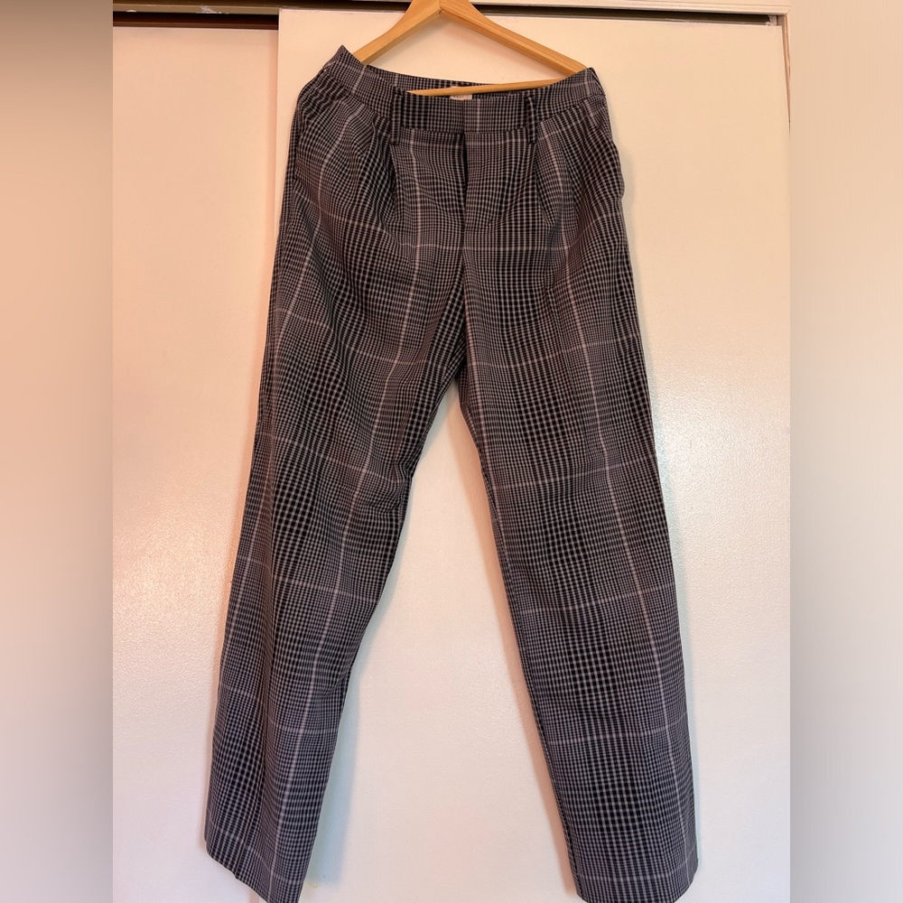 Plaid trousers - size 8 - comes with matching belt